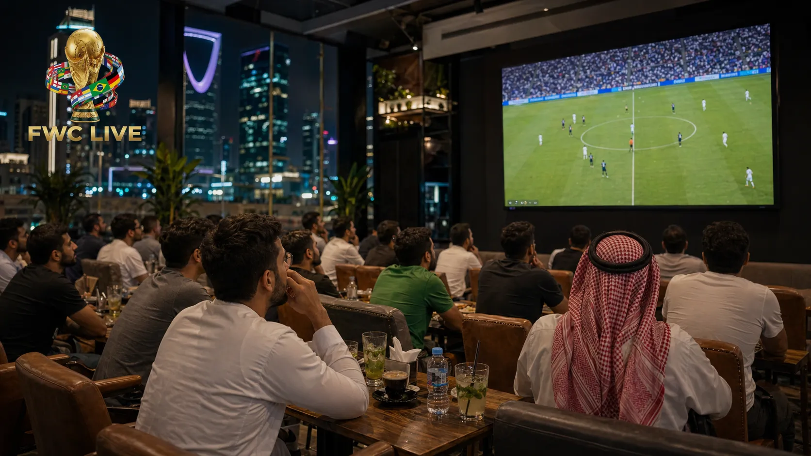 Saudi Arabia football fans watching FIFA World Cup 2026 coverage in Riyadh