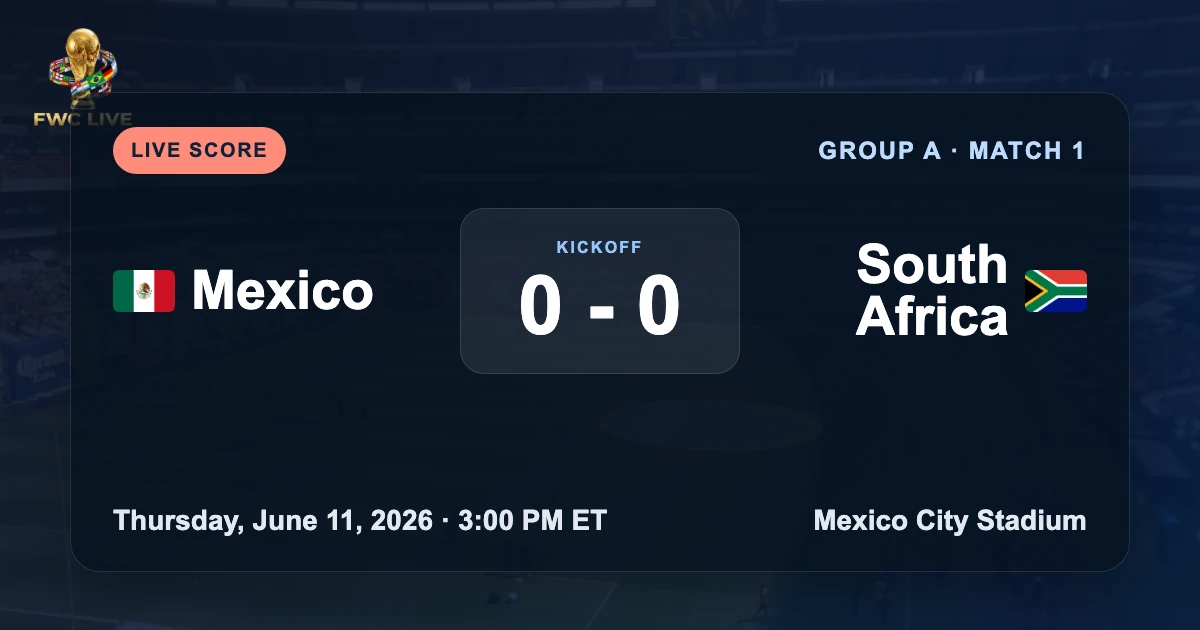 Mexico vs South Africa live score updates and match stats