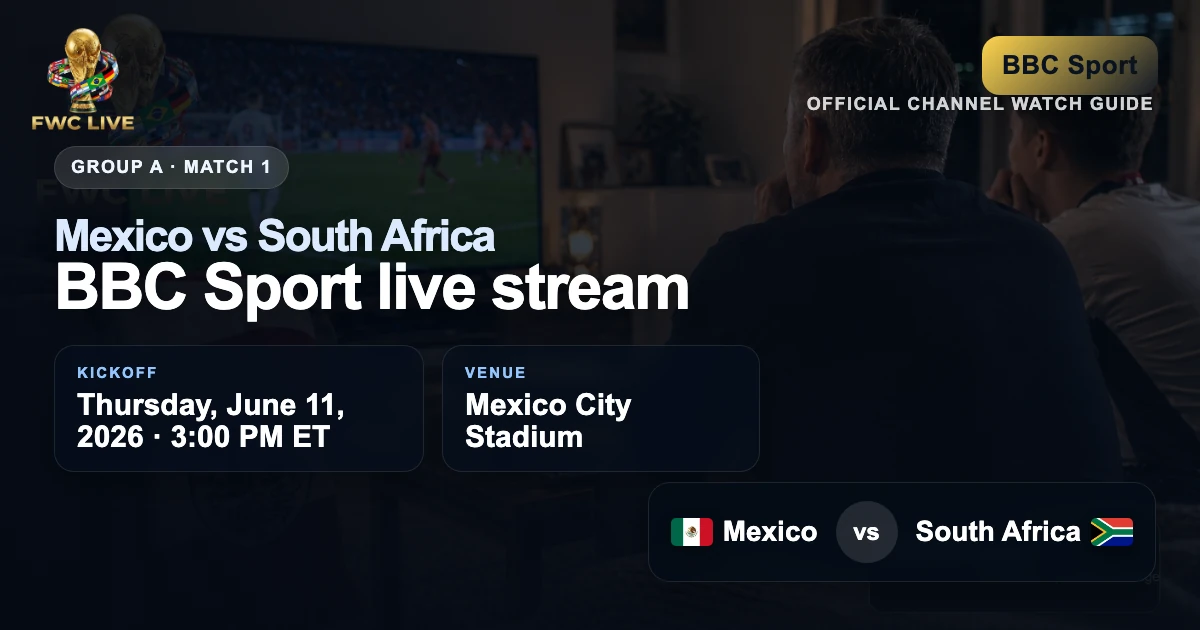 Mexico vs South Africa on BBC Sport kickoff time and UK viewing guide
