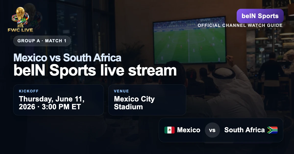 Mexico vs South Africa on beIN Sports kickoff time and TV guide
