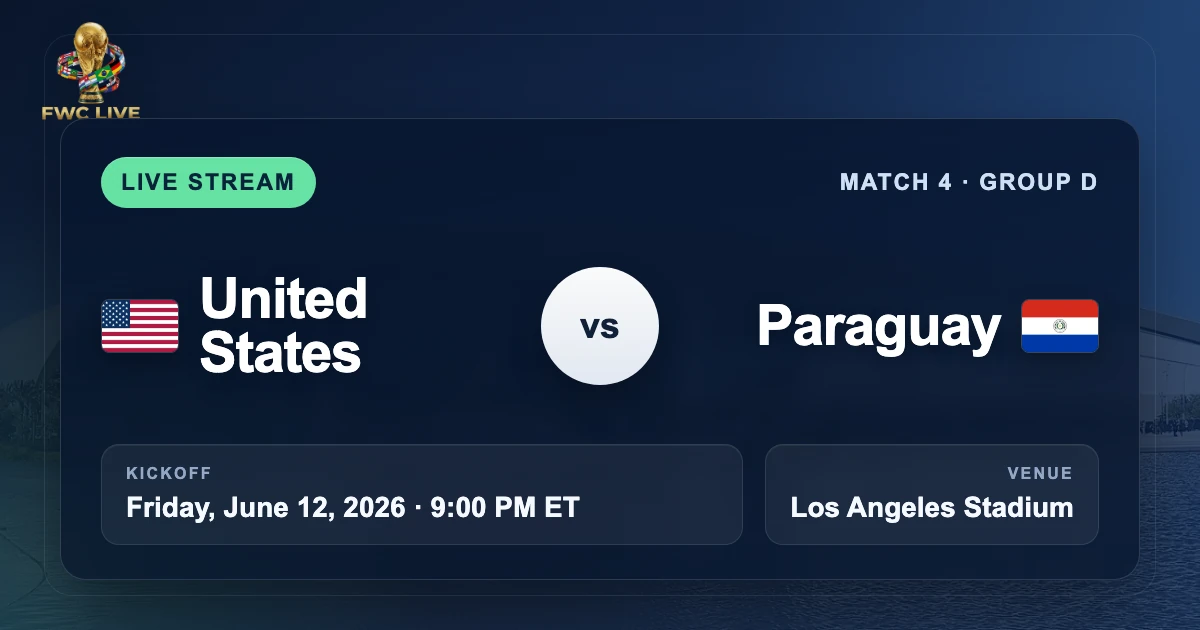 United States vs Paraguay live stream TV channel and kickoff time