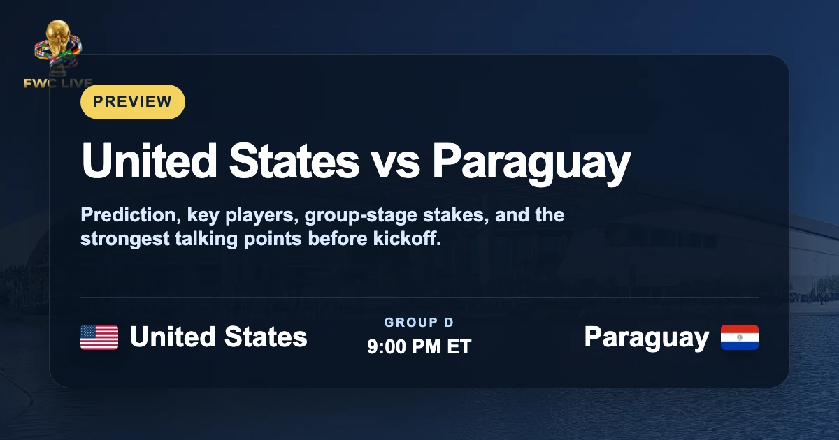 United States vs Paraguay preview prediction and key players