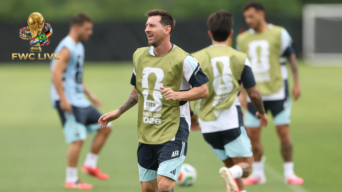 Lionel Messi training before chasing the World Cup scoring record