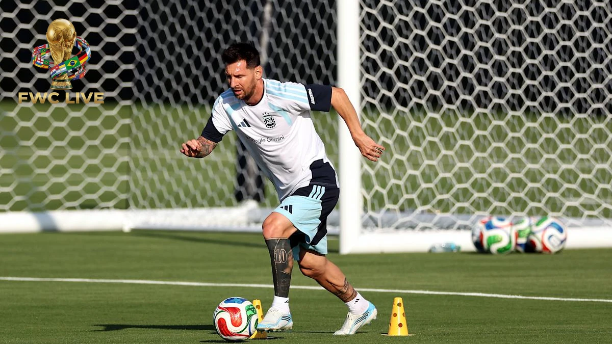 Lionel Messi training with Argentina before World Cup 2026